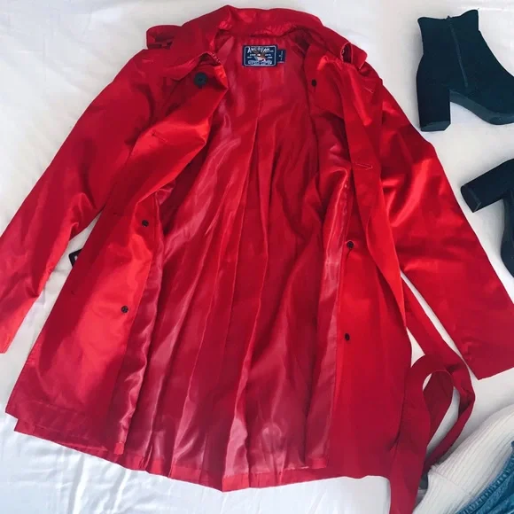 American Living red trench coat - Picture 12 of 13